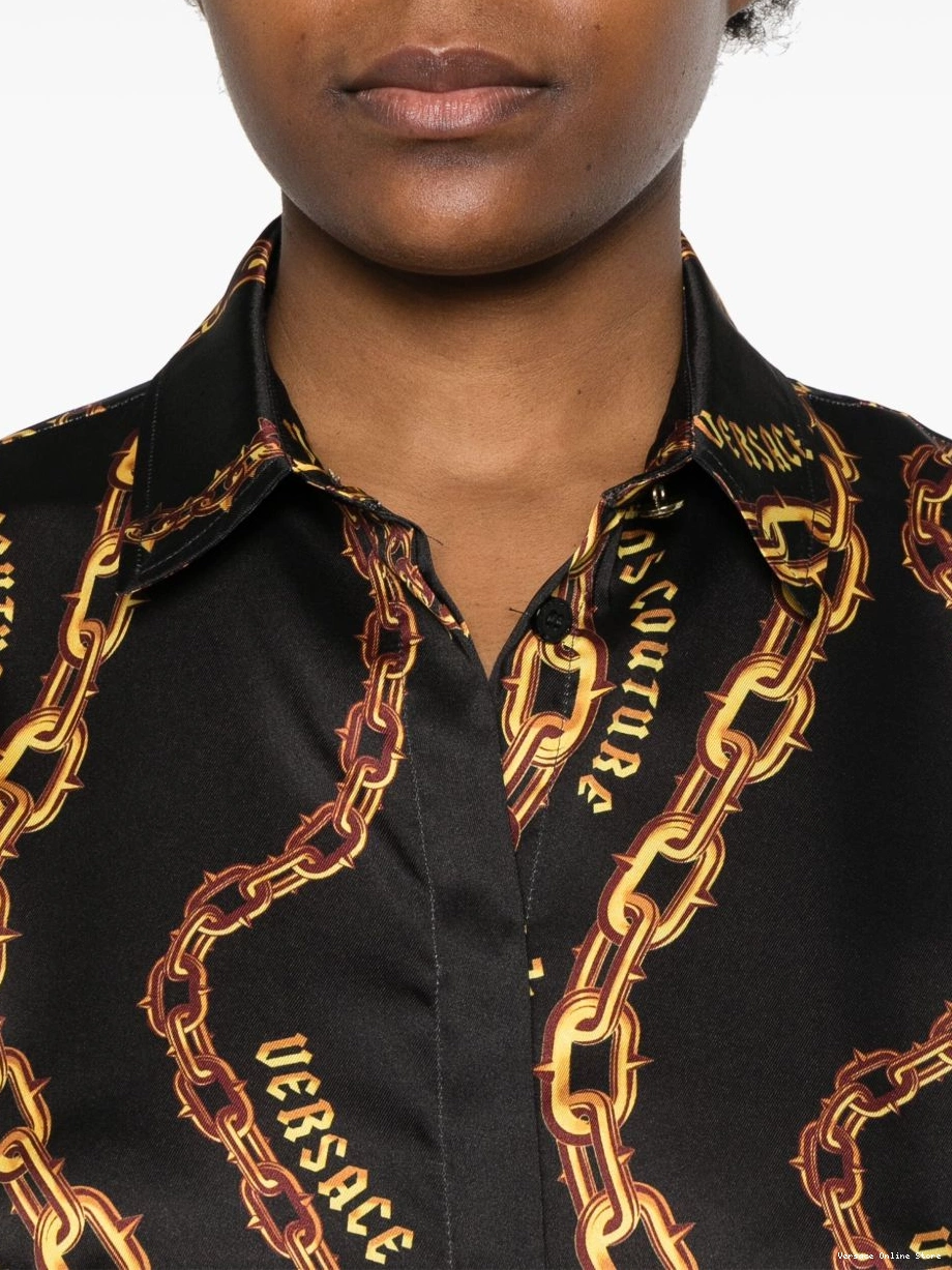Cheap Chain Versace Couture-print Couture shirt Women Jeans 0704